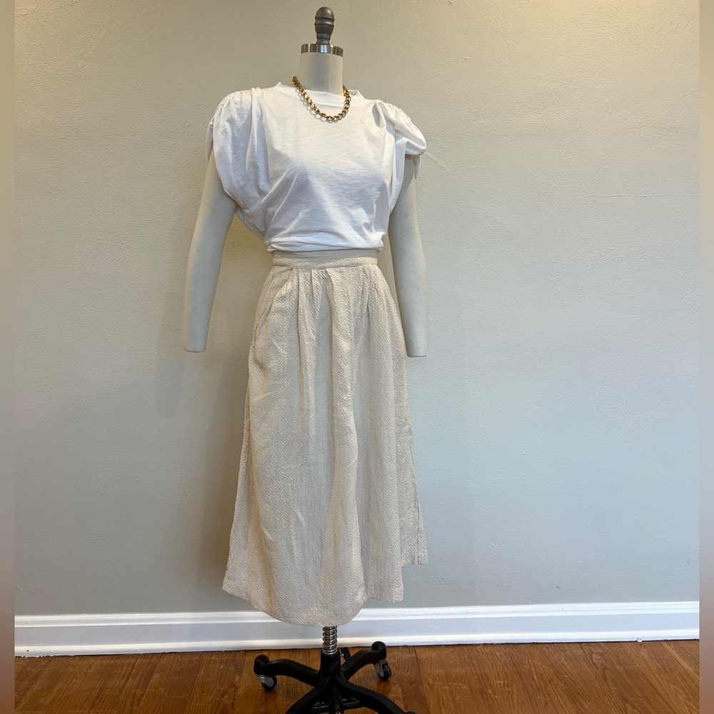Chic Cream Midi Skirt
